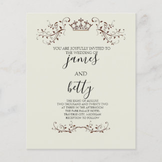 Budget Simple Crown Minimalist Wedding Flyer