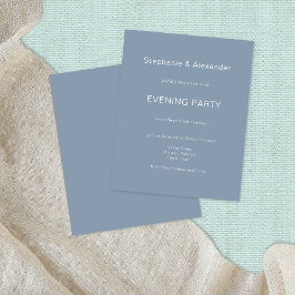 Budget Simple Dusty Blue Eving Party nodigt uit