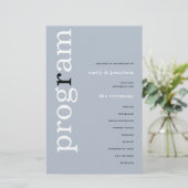 BUDGET Simple Dusty Blue Texte Programme de mariag (Debout devant)