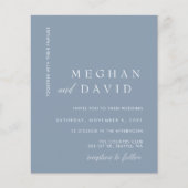 Budget Simple Dusty Blue Wedding Invitation (Voorkant)