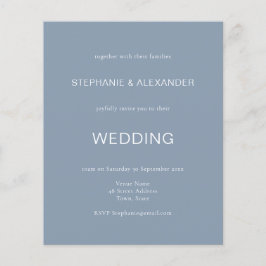 Budget Simple Dusty Blue Wedding Invitation