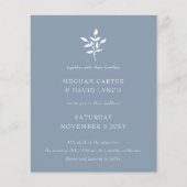 Budget Simple Dusty Blue Wedding Invitation (Voorkant)