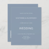 Budget Simple Dusty Blue Wedding QR Code nodigt ui (Voorkant / Achterkant)