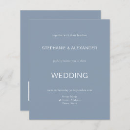 Budget Simple Dusty Blue Wedding QR Code nodigt ui