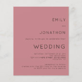 Budget Simple Dusty Roos QR Code Wedding Uitnodige (Voorkant)