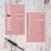 BUDGET Simple Dusty Rose Texte Programme de mariag