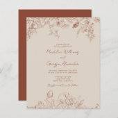 Budget Simple Elegance Boho Wedding Invitation (Voorkant / Achterkant)