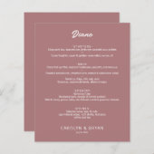 Budget Simple Elegant Desert Rose Menu Mariage (Devant / Derrière)