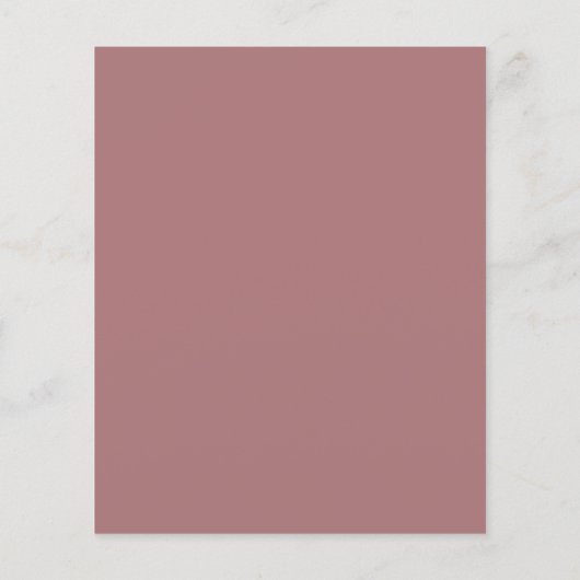 Budget Simple Elegant Desert Rose Menu Mariage (Dos)