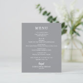 Budget Simple Elegant Mariage gris menu (Debout devant)