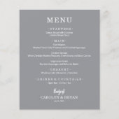 Budget Simple Elegant Mariage gris menu (Devant)