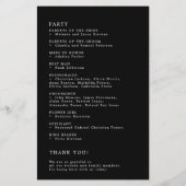 Budget simple élégant mariage noir programme (Dos)