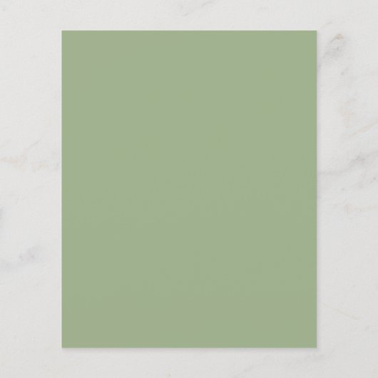 Budget Simple Elegant Save the Date Sage Green Flyer (Achterkant)