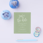 Budget Simple Elegant Save the Date Sage Green Flyer (Enkel)