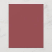 Budget Simple Elegant Terracotta Rose Menu Mariage (Dos)
