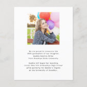 Budget Simple Graduate Chic Photo Graduate Carte G (Dos)