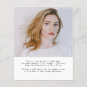 Budget Simple Graduate Chic Photo Graduate Carte G (Dos)