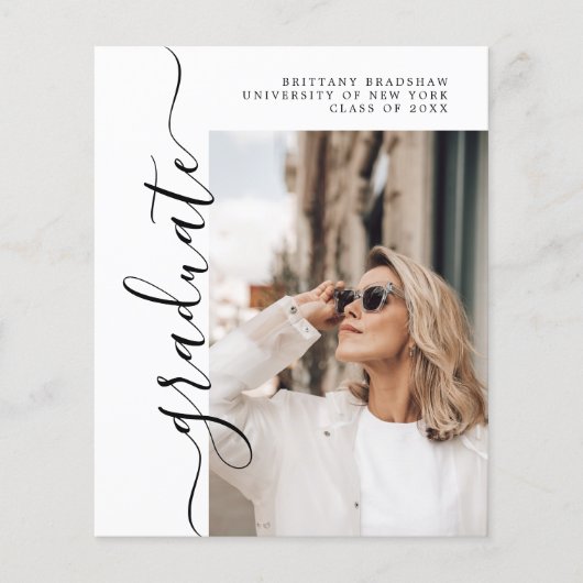 Budget Simple Graduate Chic Photo Graduate Carte G (Devant)
