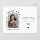 Budget simple graduation photo merci carte postale (Devant)