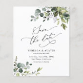 Budget Simple Greenery Wedding Save the Date (Voorkant)
