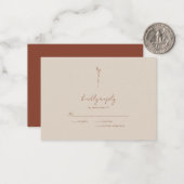 Budget Simple Ligne Botanique Art Boho Carte RSVP (Devant/Arrière en situation)