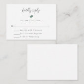 Budget Simple Mariage Verdure Carte RSVP (Devant / Derrière)