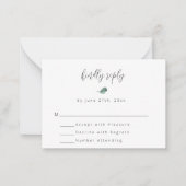 Budget Simple Mariage Verdure Carte RSVP (Devant)