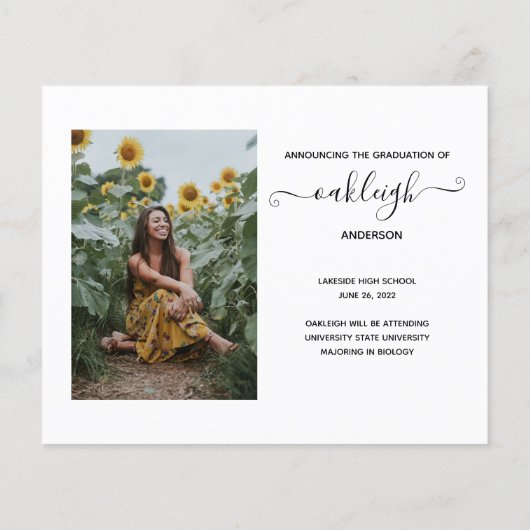 Budget Simple Moderne 2 Photo Afstuderen kondigt a (Achterkant)