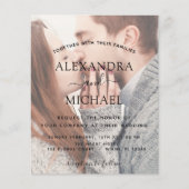 Budget Simple Moderne 2 Photo Wedding Invitation (Voorkant)