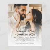Budget Simple Moderne 2 Photo Wedding Invitation (Voorkant)