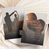 Budget Simple Moderne 2 Photo Wedding Invitation Kaart