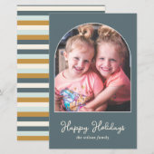 Budget Simple Moderne Arch Photo Holiday Card (Voorkant / Achterkant)