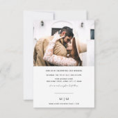 Budget Simple Monogram Photo Weddenschap Kaart (Achterkant)