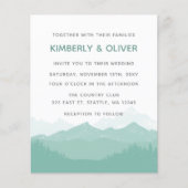Budget Simple Mountain Wedding Invitation (Voorkant)