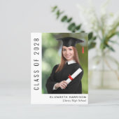 Budget Simple Photo Afstuderen-aankondiging (Staand voorkant)