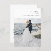 Budget Simple Photo Beach Destination Wedding Kaart (Voorkant / Achterkant)