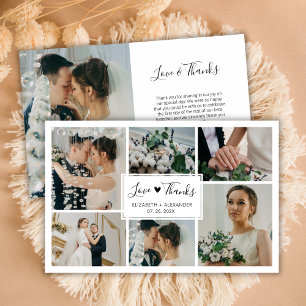 Budget Simple Photo Collage Mariage Carte de remer