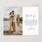 Budget Simple Photo Mariage Élégant Carte de remer (Dos)