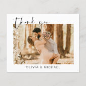 Budget Simple Photo Mariage Élégant Carte de remer (Devant)