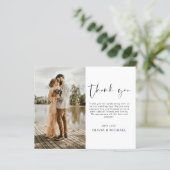 Budget Simple Photo Mariage Élégant Carte de remer (Debout devant)