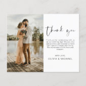 Budget Simple Photo Mariage Élégant Carte de remer (Devant)