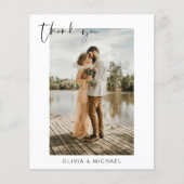 Budget Simple Photo Mariage Élégant Carte de remer (Devant)