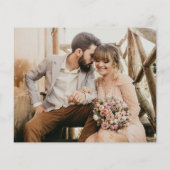 Budget Simple Photo Mariage Élégant Carte de remer (Dos)