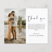 Budget Simple Photo Mariage Élégant Carte de remer (Devant)