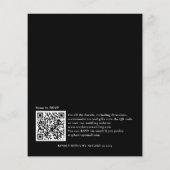 Budget Simple QR Code Black Weduwen Uitnodiging (Achterkant)