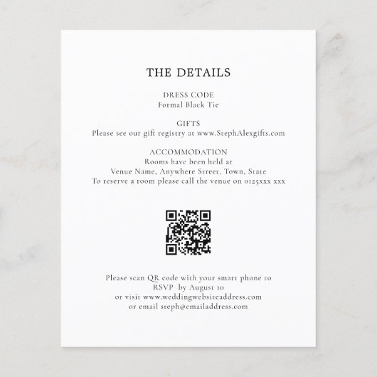 Budget Simple QR Code Wedding Evding Party Uitnodi (Achterkant)