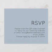 Budget Simple QR Code Weduwy Blue RSVP (Voorkant)