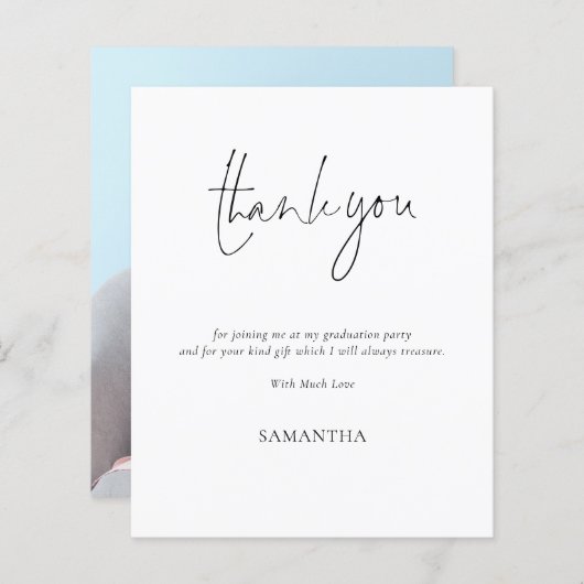 Budget Simple Script Afstuderen Dank u (Voorkant / Achterkant)