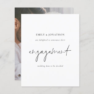 Budget Simple Script Photo Verloving Notice