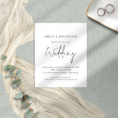 Budget Simple Script Wedding Invitation